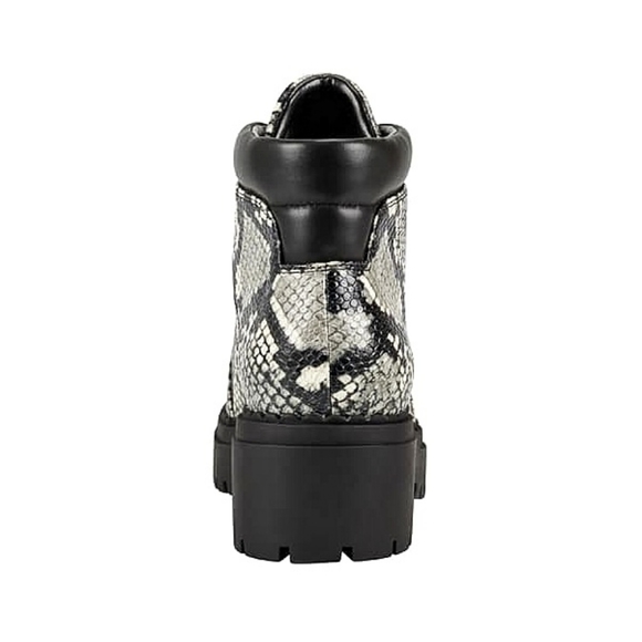 Marc Fisher Lug Kini Leather Snakeskin Combat Boot - Picture 15 of 15